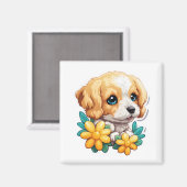 かわいい子犬の磁石 マグネット (正面/裏面)