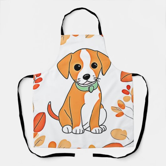 かわいい子犬の秋作品 エプロン (正面)