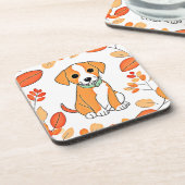 かわいい子犬の秋作品 コースター (左側)