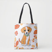 かわいい子犬の秋作品 トートバッグ (正面)