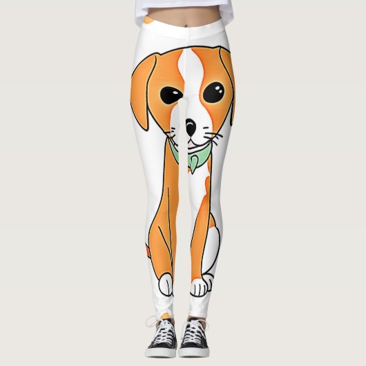 かわいい子犬の秋作品 レギンス (正面)