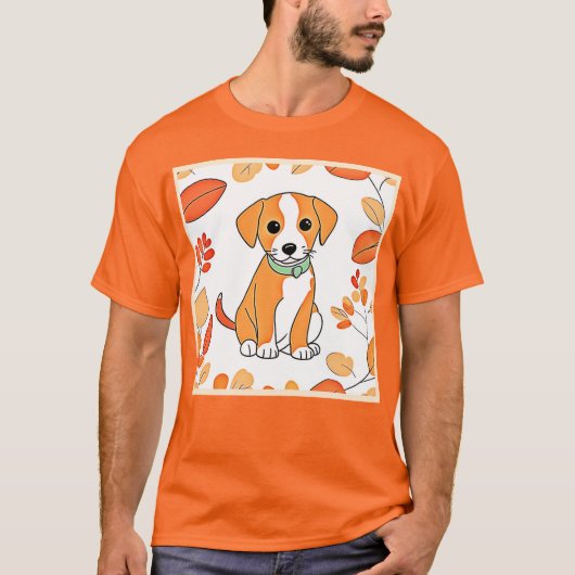 かわいい子犬の秋作品 Tシャツ (正面)