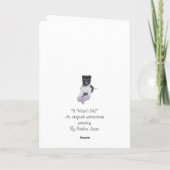 かわいい子犬の秋田とテディドッグの芸術に通じている カード (裏面)