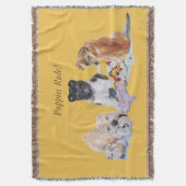 かわいい子犬の秋田のshar peiのテディは品種犬を混合しました スローブランケット (正面縦)