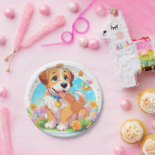かわいい子犬の紙プレート ペーパープレート (パーティー)