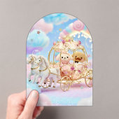 かわいい子犬の結婚式のフェアリーケーシッジ アクリル招待状 (インサイチュ (ポータブル))