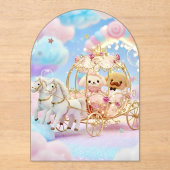 かわいい子犬の結婚式のフェアリーケーシッジ アクリル招待状 (正面)