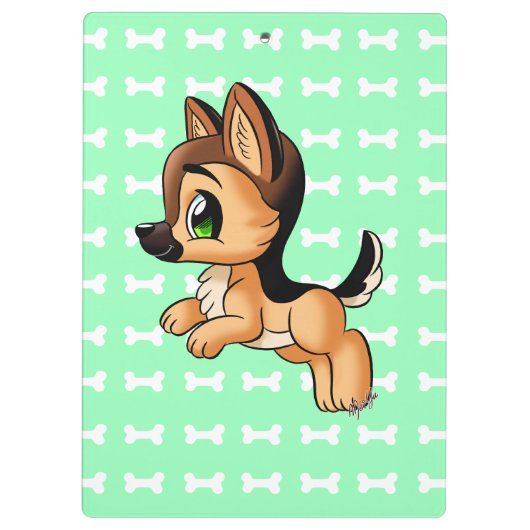 かわいい子犬の耐久のクリップボード|の手紙 + 大きさで分類されるA4 クリップボード (裏面)
