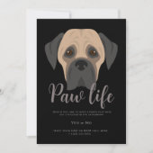 かわいい子犬の肉球ライフパーティーの招待状。この楽しい 招待状 (正面)
