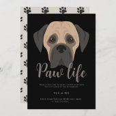 かわいい子犬の肉球ライフパーティーの招待状。この楽しい 招待状 (正面/裏面)