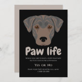 かわいい子犬の肉球ライフパーティー 招待状 (正面/裏面)