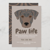 かわいい子犬の肉球ライフパーティー 招待状 (正面/裏面)
