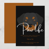 かわいい子犬の肉球ライフパーティー 招待状 (正面/裏面)