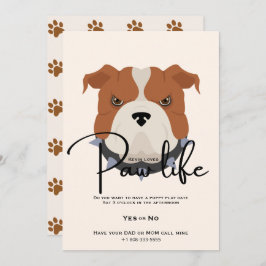 かわいい子犬の肉球ライフパーティー 招待状