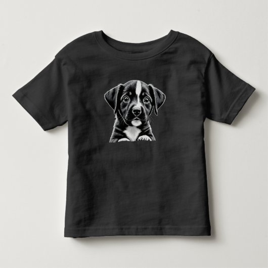かわいい子犬の肖像Tシャツ - 愛らしい犬好きのための トドラーTシャツ (正面)