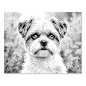 かわいい子犬の花 ラバースタンプ (インプリント)