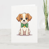 かわいい子犬の蝶ネクタイカード カード (正面)