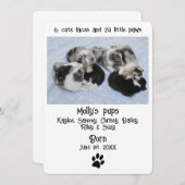 かわいい子犬の誕生のお知らせカード (正面/裏面)