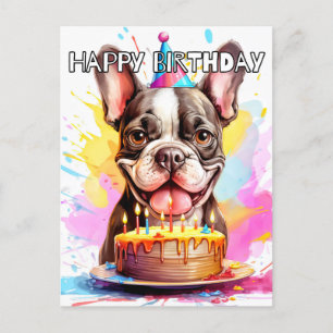 かわいい子犬の誕生日おめでとう ポストカード