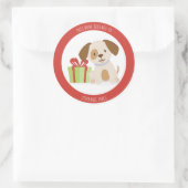 かわいい子犬の誕生日この本は属している ラウンドシール (バッグ)