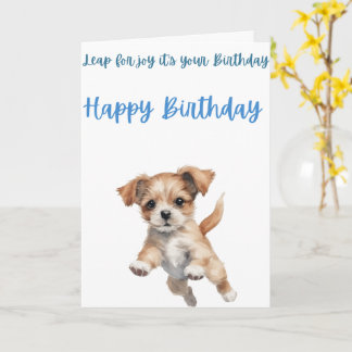 かわいい子犬の誕生日カード カード