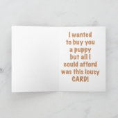 かわいい子犬の誕生日カード カード (内部)