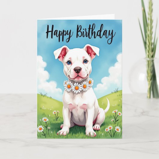 かわいい子犬の誕生日カード カード (正面)