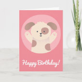 かわいい子犬の誕生日カード - 子供の誕生日カード カード (正面)
