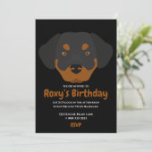 かわいい子犬の誕生日パーティーの招待 招待状 (スタンド正面)