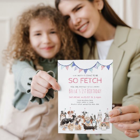 かわいい子犬の誕生日パーティー招待状 招待状