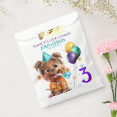 かわいい子犬の誕生日パーティー フェイバーバッグ (封をした状態)