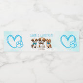 かわいい子犬の誕生日 プリントされたパーティーファバー ペットボトルラベル (シングルラベル)