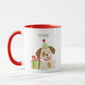 かわいい子犬の誕生日 マグカップ (左)