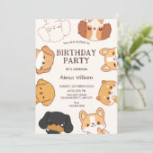かわいい子犬の誕生日 招待状 (スタンド正面)