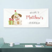 かわいい子犬の誕生日 横断幕 (トレードショー)