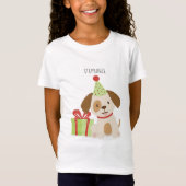 かわいい子犬の誕生日 Tシャツ (正面)