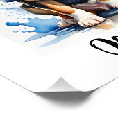 かわいい子犬の警察の均一な水色 フォトプリント            (角)