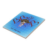 かわいい子犬の赤いハートタイル三徳 タイル (側面)