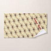 かわいい子犬の赤いハート パーソナライズされた バスタオルセット (ハンドタオル)