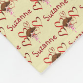 かわいい子犬の赤いハート パーソナライズされた フリースブランケット (角)