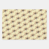 かわいい子犬の赤いハート ラッピングペーパーシート (正面2)