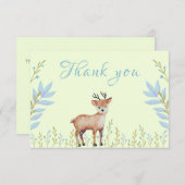 かわいい子犬の赤ちゃんシャワーサンキューカード サンキューカード (正面/裏面)