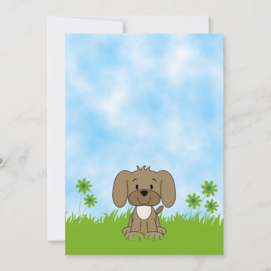 かわいい子犬の赤ちゃんシャワー招待状for boys 招待状 (裏面)
