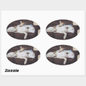 かわいい子犬の赤ちゃん写真 楕円形シール (シート)