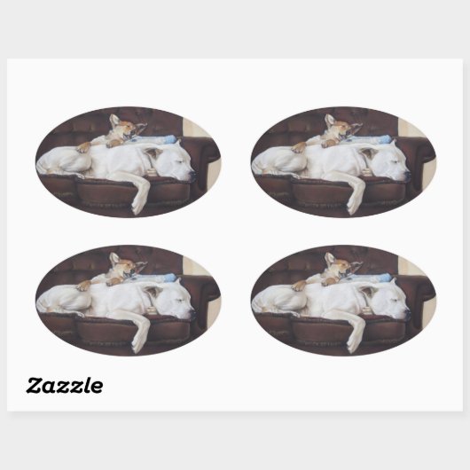 かわいい子犬の赤ちゃん写真 楕円形シール (シート)