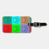 かわいい子犬の足の正方形の荷物タグ ラゲッジタグ (正面横)