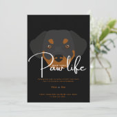 かわいい子犬の足の生活パーティの招待状 招待状 (スタンド正面)