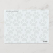 かわいい子犬の足は青いグレーの愛犬家をプリント ポストカード (裏面)