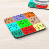 かわいい子犬の足を四角に コースター (左側)