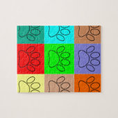 かわいい子犬の足を四角に ジグソーパズル (横)